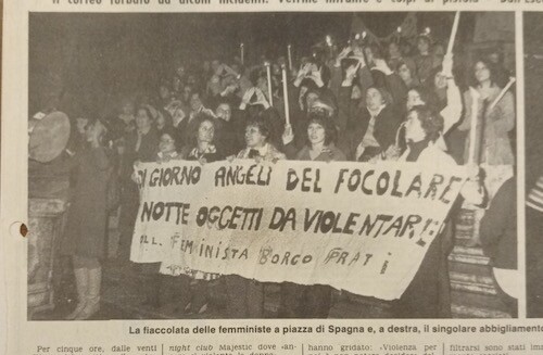 Marcia delle femministe contro la violenza. Il corteo turbato da alcuni incidenti. Dall’esedra a piazza del popolo. In Il Corriere della Sera 28 novembre 1976